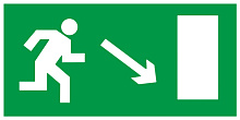 Знак E07 Направление к эвакуационному выходу направо вниз (150х300)