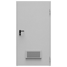 Дверь противопожарная металлическая однопольная типа ДПМ-Пульс-01/60К (EI 60) с вентиляционной решеткой, угловая коробка (1000-2000), без порога, правая, RAL 7004