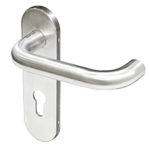 Гарнитур DL 038KP/F-S9 PZ72 U-form Rt (нерж. сталь) на кор. накладке, DLshtift, шпиндель 9мм