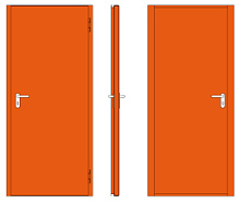 Дверь металлическая сплошная однопольная торцевая коробка типа ДМ-100 (0875-2100, Универсальная, RAL 2004)