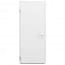 Дверь противопожарная металлическая оцинкованная сплошная однопольная торцевая коробка ДПМ-Пульс-01/30К (EI 30), Левая, RAL 7035
