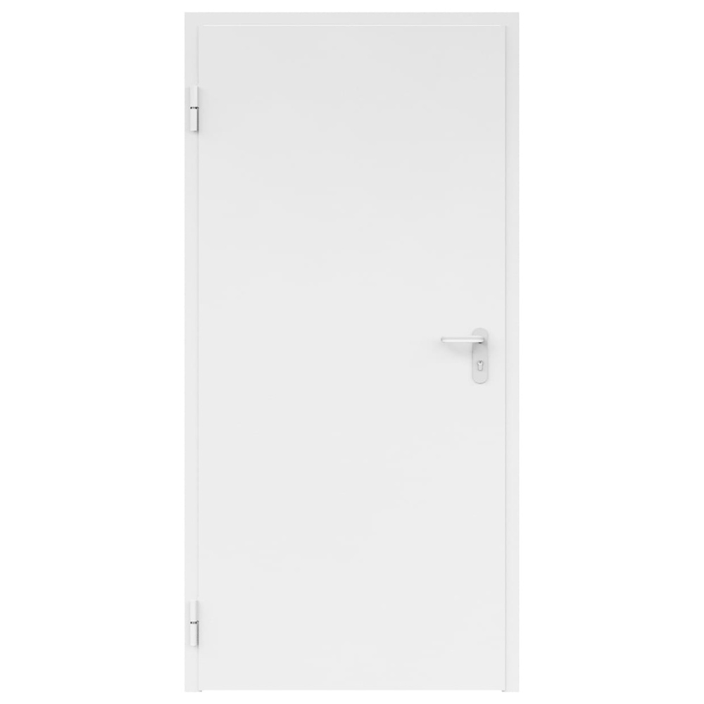 Дверь противопожарная металлическая ДПМ-Пульс-01/60К сплошная, охватывающая коробка (0925-2075), RAL 9003 (Левая)