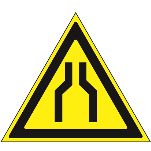 Знак W30 Осторожно. Сужение проезда (прохода) (200х200)
