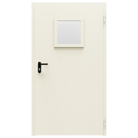 Дверь противопожарная металлическая однопольная ДПМ-Пульс-01/30К (EI 30) с остеклением, торцевая коробка (1050-2050)