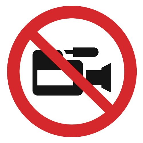 Знак P47 Съемка видеокамерой запрещена (200х200)
