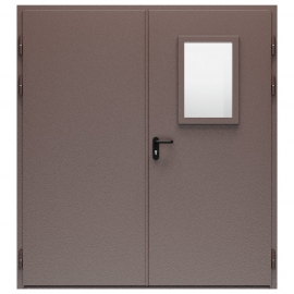 Дверь противопожарная металлическая ДПМ-Пульс-02/30К дымогазонепроницаемая, равнопольная, угловая коробка  (1850-2075), правая, RAL 8017