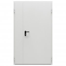 Дверь противопожарная металлическая ДПМ-Пульс-02/30К дымогазонепроницаемая сплошная, неравнопольная, угловая коробка (1250-2075), правая, RAL 7035