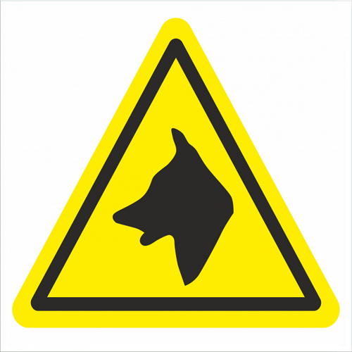 Знак W36 Осторожно. Злая собака (200х200)