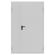 Дверь противопожарная металлическая сплошная двупольная неравнопольная угловая коробка (1250х2075мм) ДПМ-Пульс-02/60 (EI 60), правая, RAL7035