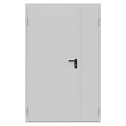 Дверь противопожарная металлическая сплошная двупольная неравнопольная угловая коробка (1250х2075мм) ДПМ-Пульс-02/60 (EI 60), левая, RAL7035
