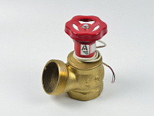 Клапан диам. 65 мм, латунь, угловой 125° КПЛ 65-1 муфта-цапка с датчиком положения пожарного клапана
