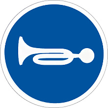 Знак M31 Передай сигнал перед пуском механизма (200х200) Знак M31 Передай сигнал перед пуском механизма (200х200)