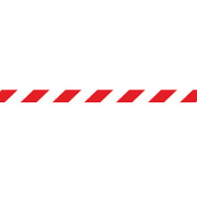 Лента КЛ-04 напольная с ламинацией с красными полосками на белом фоне