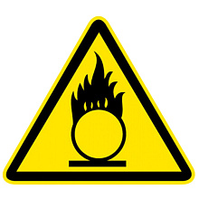 Знак W11 Пожароопасно. Окислитель (200х200)