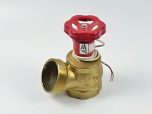 Клапан диам. 51 мм, латунь угловой 125° КПЛ 50-1 муфта-цапка с датчиком положения пожарного клапана