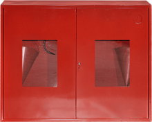 Щит пожарный металлический закрытого типа, дверь с окном (с комплектующими), 1300х1000х300мм