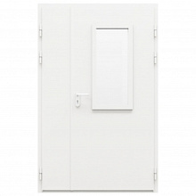 Дверь противопожарная металлическая двупольная ДПМ-Пульс-02/30К (EI 30) оцинкованная с остеклением неравнопольная угловая коробка (1375-2075, Правая) Дверь противопожарная металлическая двупольная ДПМ-Пульс-02/30К (EI 30) оцинкованная с остеклением неравнопольная угловая коробка (1375-2075, Правая)