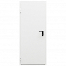 Дверь противопожарная металлическая оцинкованная сплошная однопольная угловая коробка ДПМ-Пульс-01/30К (EI 30), Левая, RAL 7035