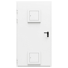 Дверь противопожарная металлическая дымогазонепроницаемая сплошная, однопольная, угловая коробка ДПМ-Пульс-01/60К (EIS 60) со стыковочными узлами (1050-2075)