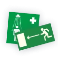Эвакуационные знаки и знаки медицинского и санитарного назначения (Е)